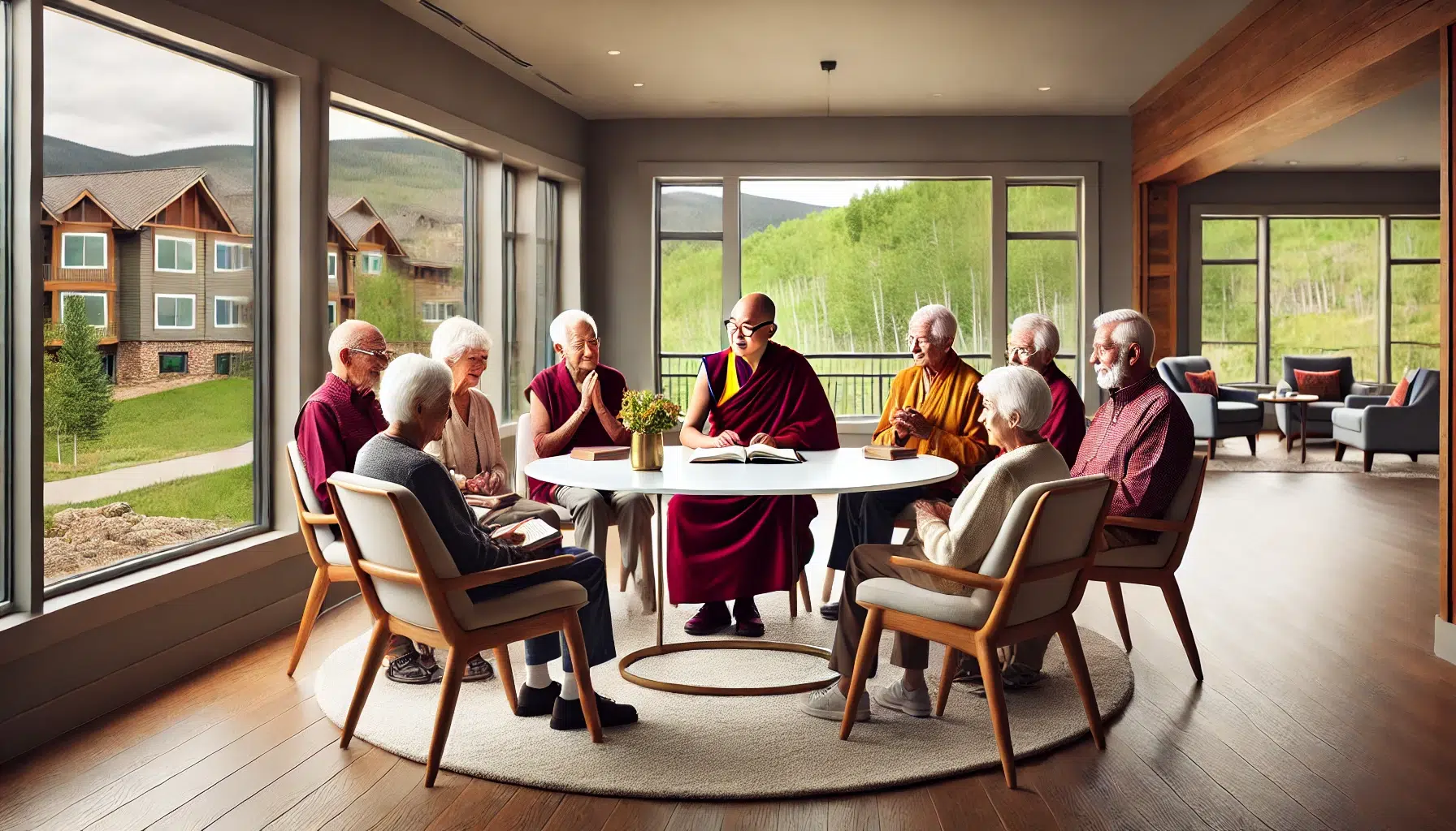A serene round table at Buddhist Senior Living