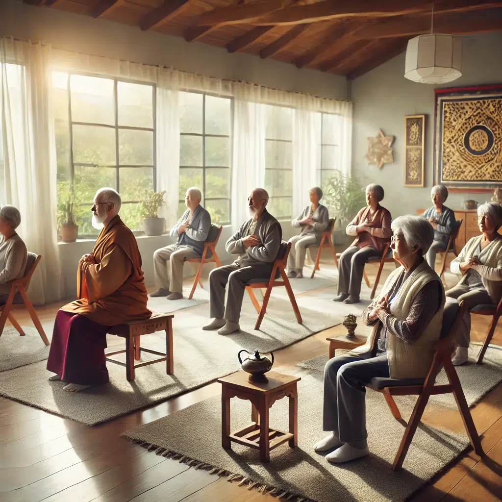 Spiritual Exercises Buddhist leading spiritual exercises with group